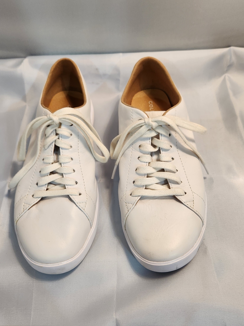 Cole Haan White Leather Low-Top Lace-Up Sneakers